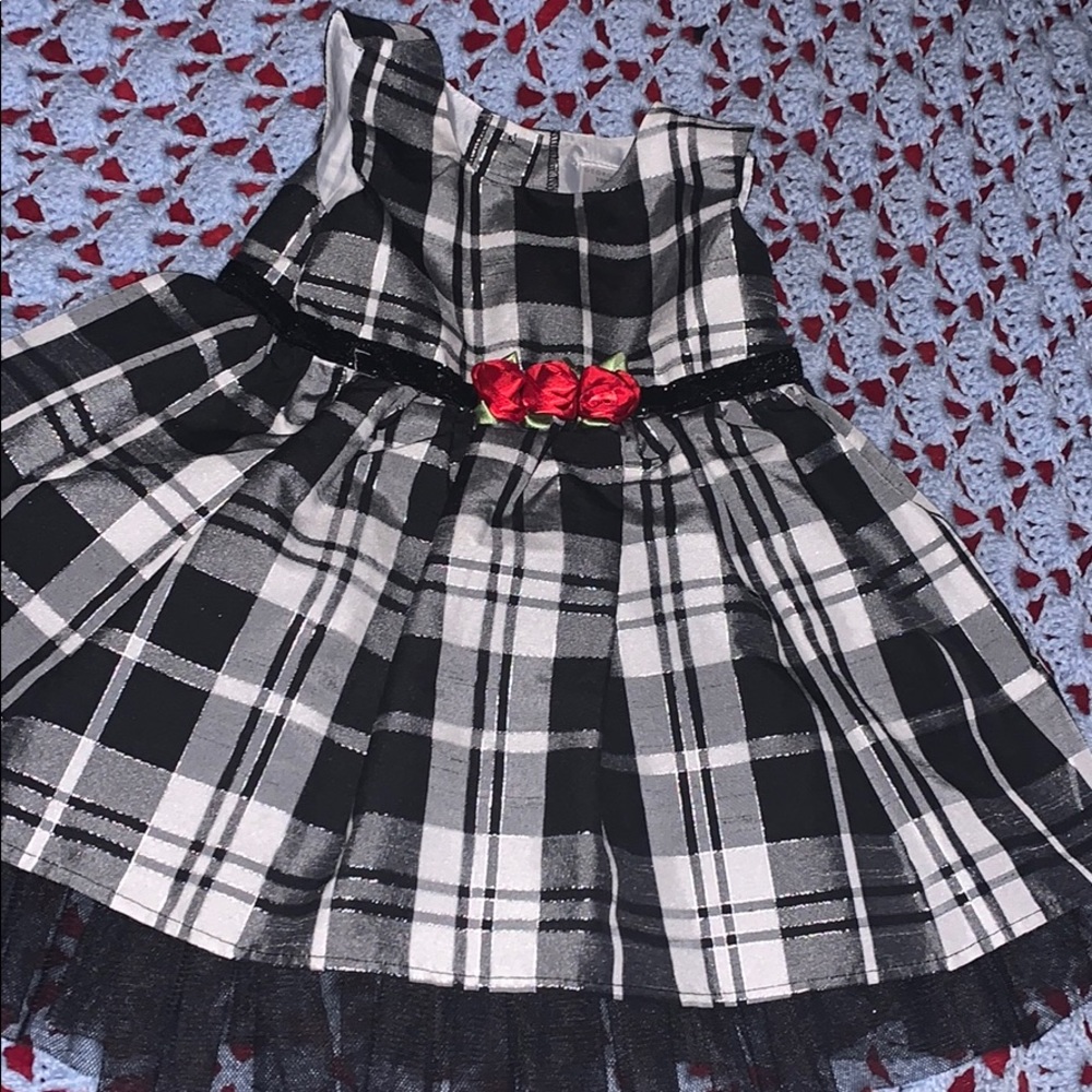 BOGO 50% Formal Black Checkered Dress